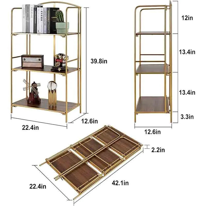 Yoobure No Assembly Folding Bookshelf Book Shelf