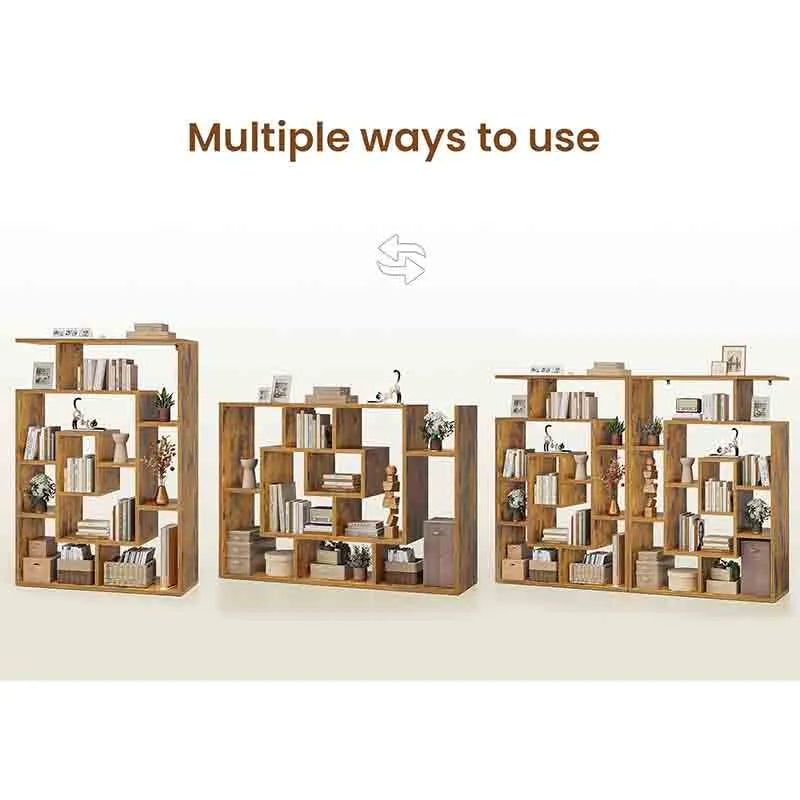 Yoobure Bookshelf Bookcase with Open Display Storage Shelves