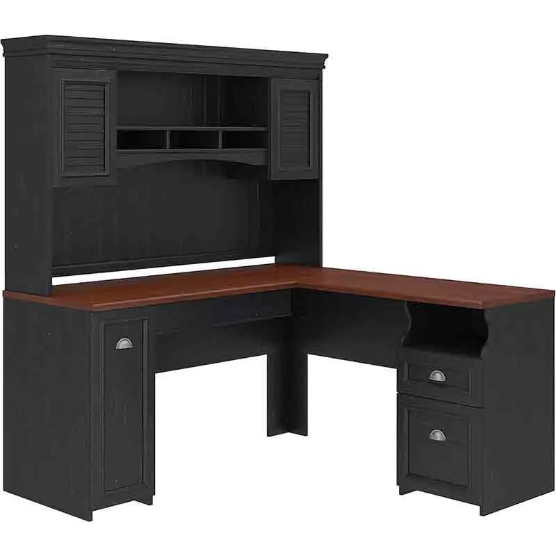 L Shaped Desk with Hutch