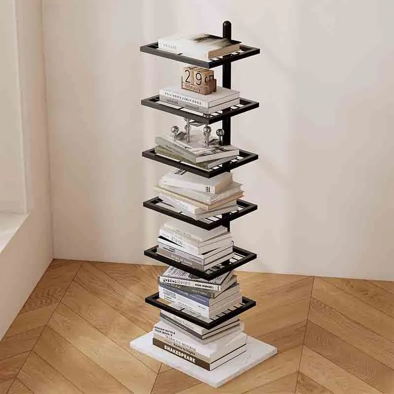 Yoobure 6-Tier Vertical Bookshelf with Marble Base