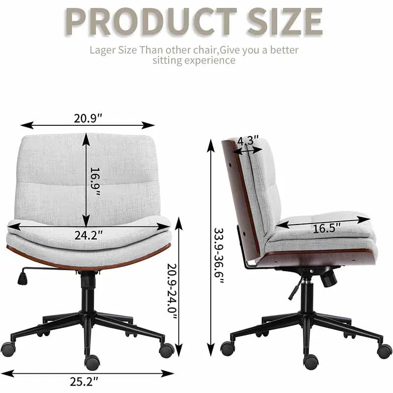 Yoobure Adjustable Wide Swivel Task Chair, Grey