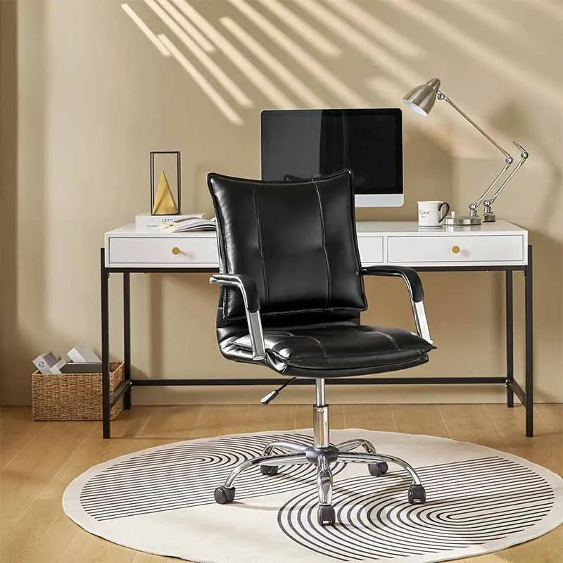 Yoobure Black Computer Chair with Sliver Legs and Arms