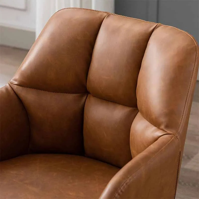 Yoobure Square Tufted Mid-Back Home Office Chair, Brown