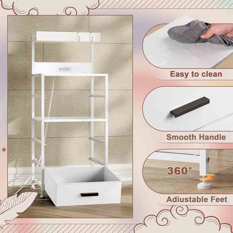 Yoobure 4 Drawer LED Nightstand with Charging Station