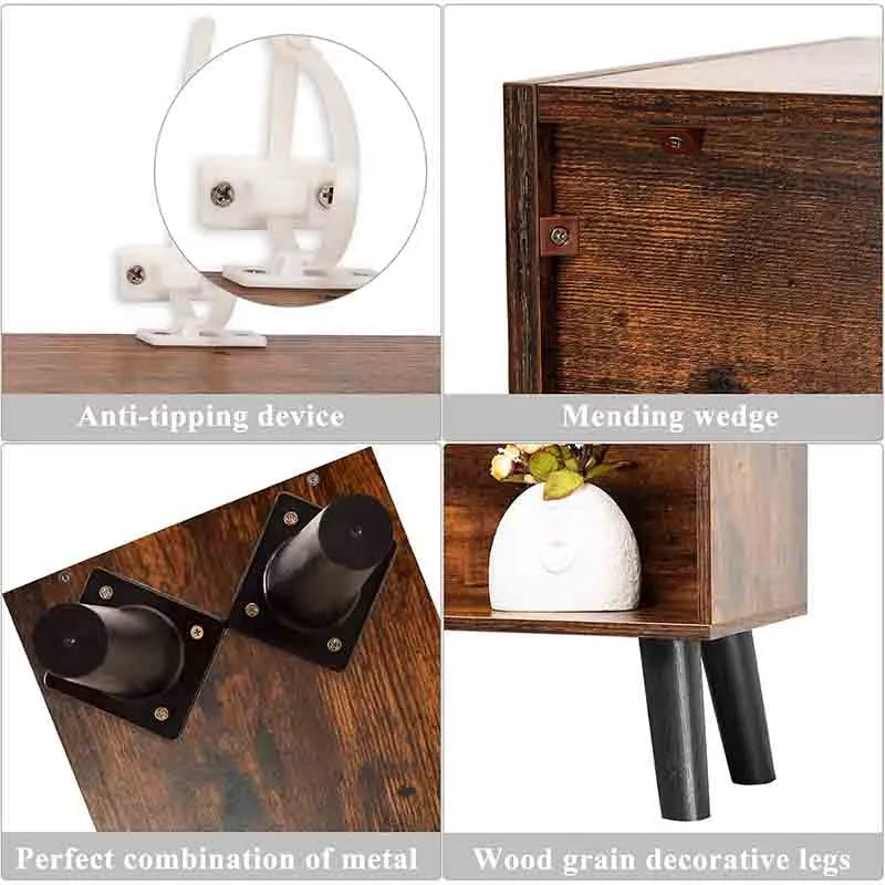 Yoobure Cube Bookshelf 3 Tier Mid-Century Modern Bookcase