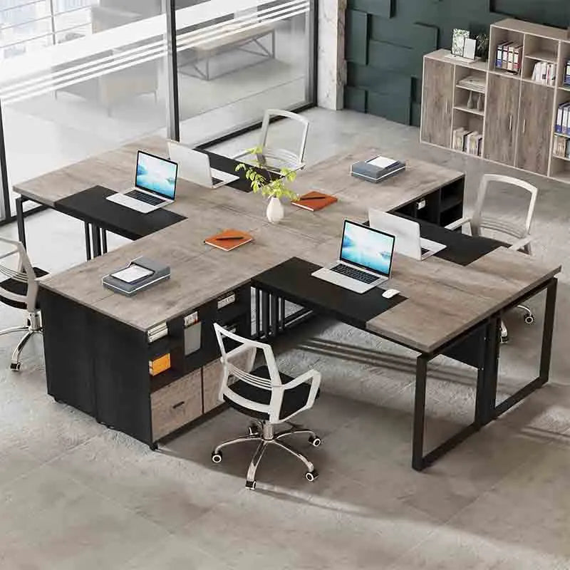 Yoobure 63" Office Desk with Storage Drawers, Grey&Black
