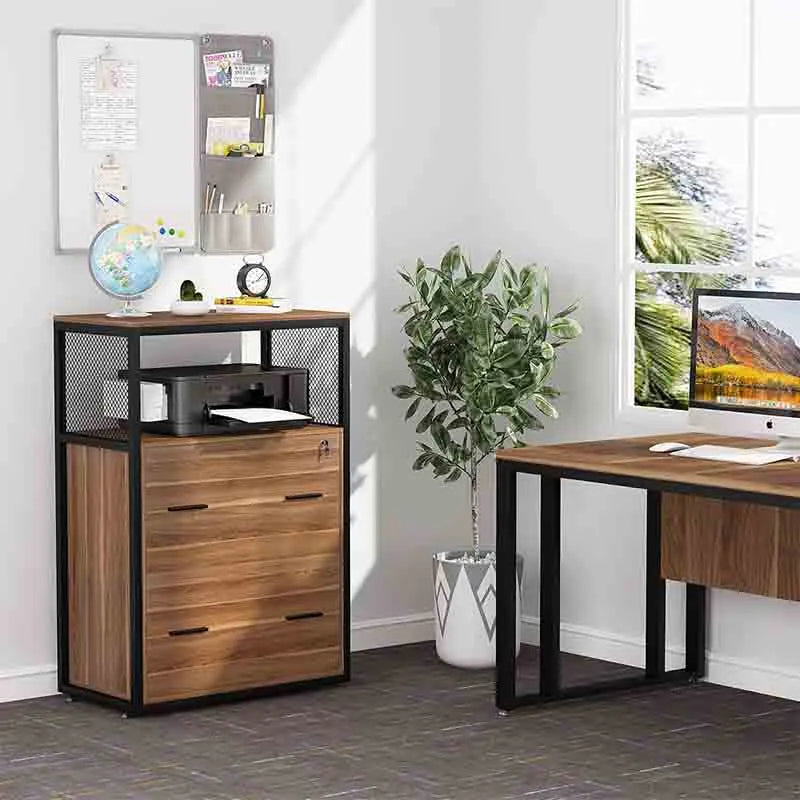 Yoobure 2 Drawer Lateral File Cabinet Large Printer Stand