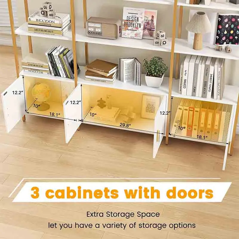 Yoobure 5-Tier Bookshelf Arched Bookshelves and Bookcases