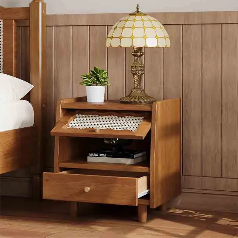 Yoobure Small 1 Drawer Dresser Rattan Nightstand