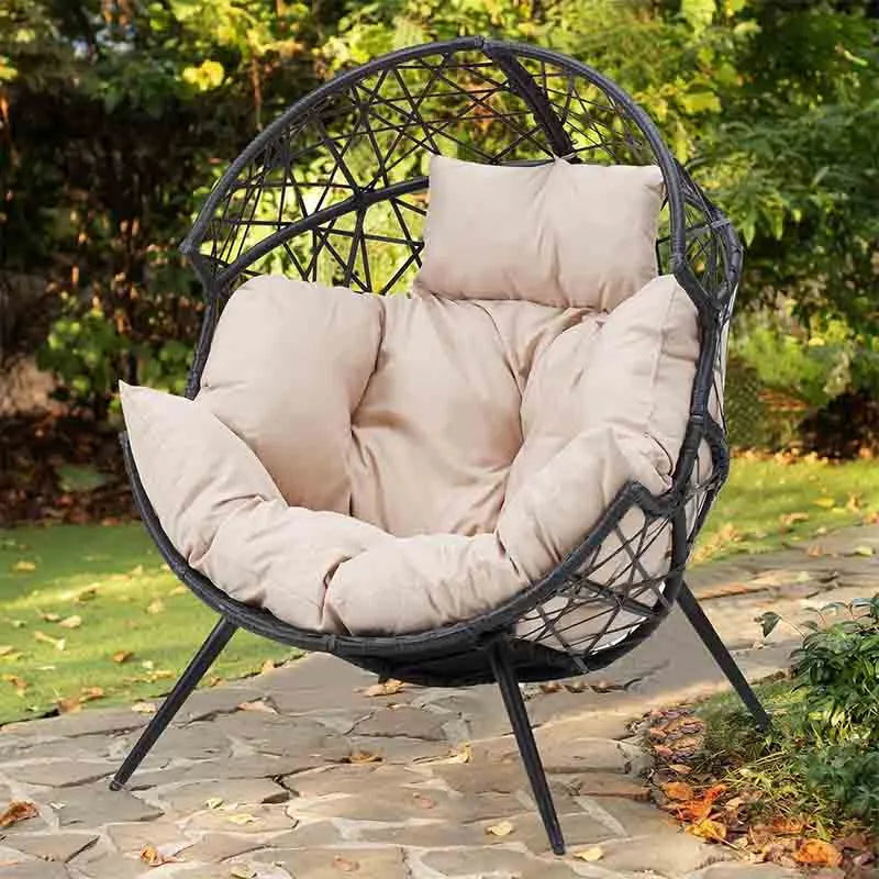 Yoobure Outdoor Patio Egg Chair Indoor Wicker Lounger Chair