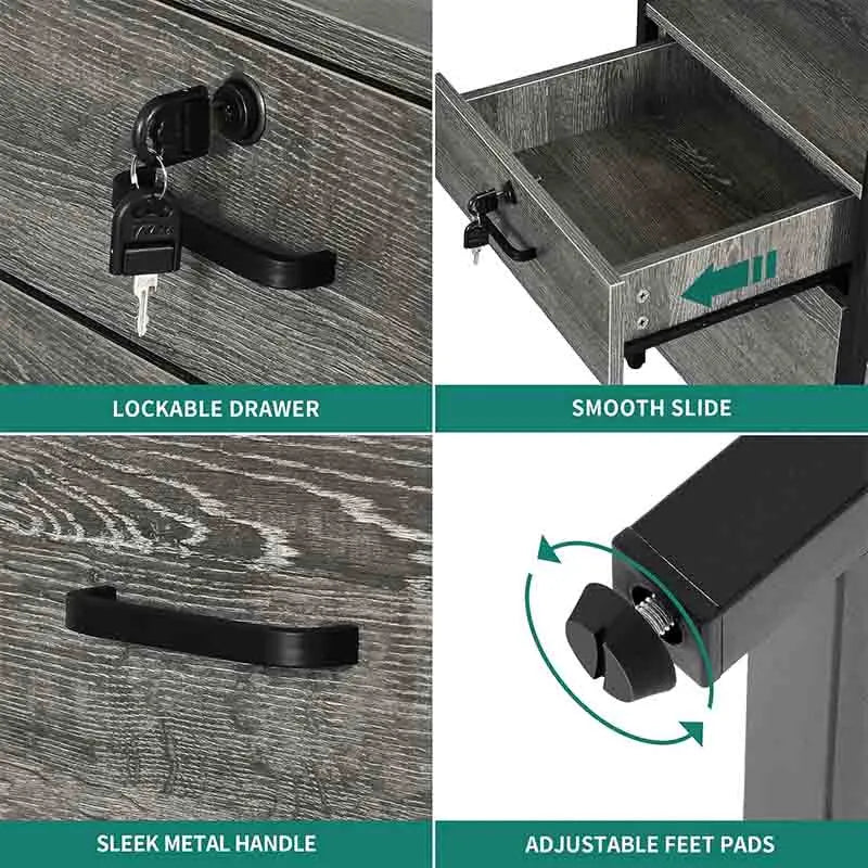 Yoobure U Shaped Desk with Power Outlets & LED Lights