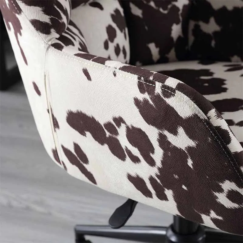 Yoobure Square Tufted Mid-Back Home Office Chair, Cowhide Print