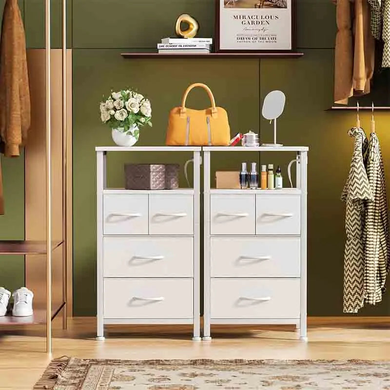 Yoobure 4 Drawer Dresser with Led Light and Charging Station