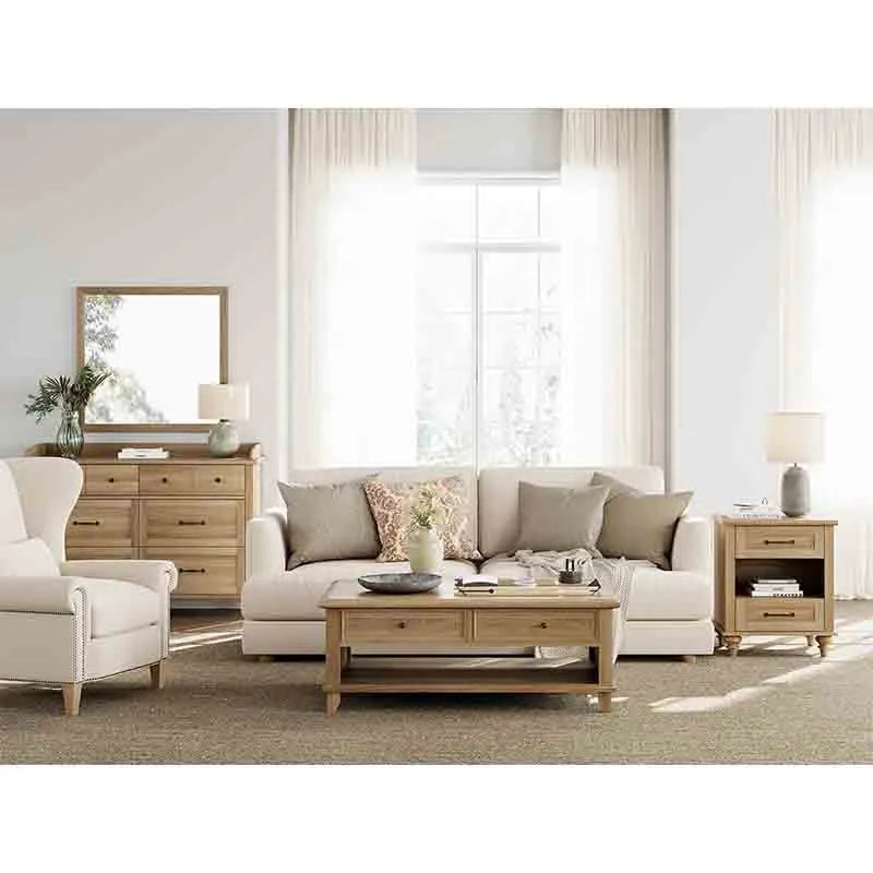 Yoobure Farmhouse End Table Nightstand with Charging Station