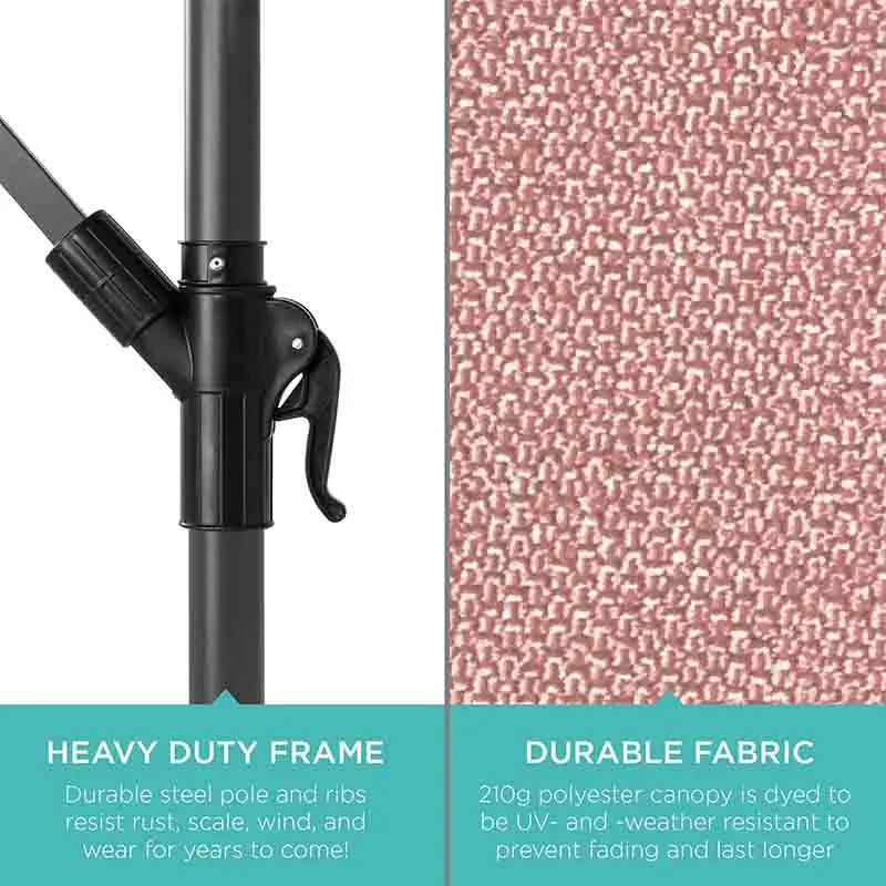 Yoobure 10FT Offset Hanging Market Patio Umbrella