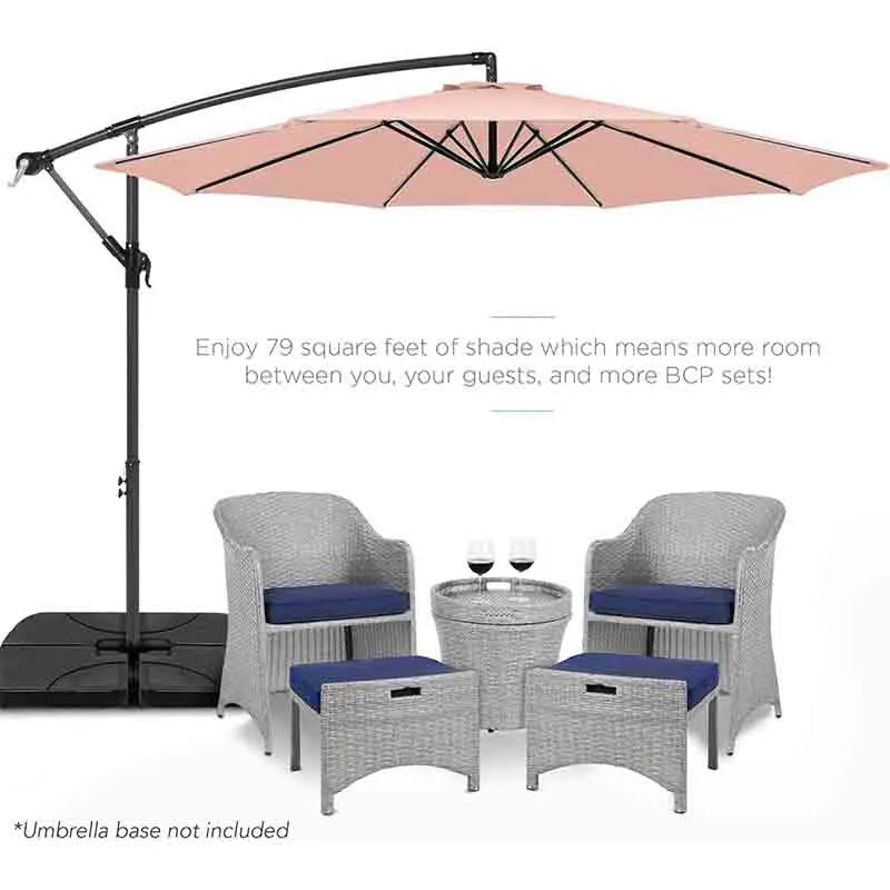 Yoobure 10FT Offset Hanging Market Patio Umbrella