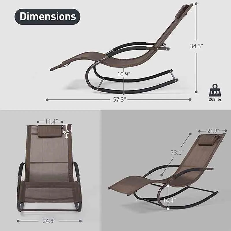 Yoobure Outdoor Chaise Lounge with Detachable Pillow for Patio