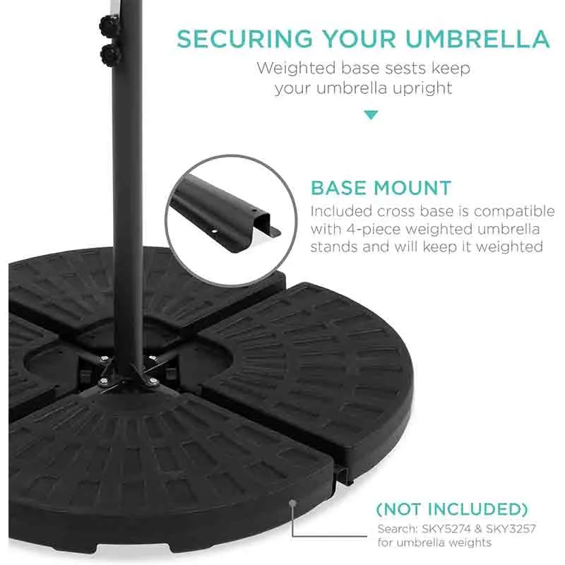 Yoobure 10FT Offset Hanging Market Patio Umbrella