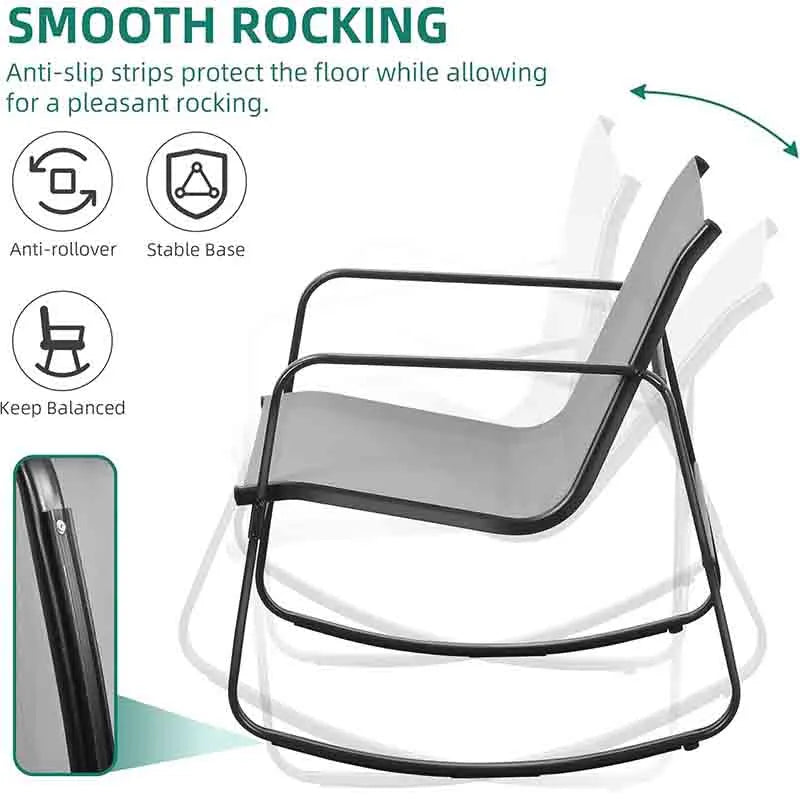 Yoobure Small Backyard Bistro Rocking Chairs 4 Piece Set