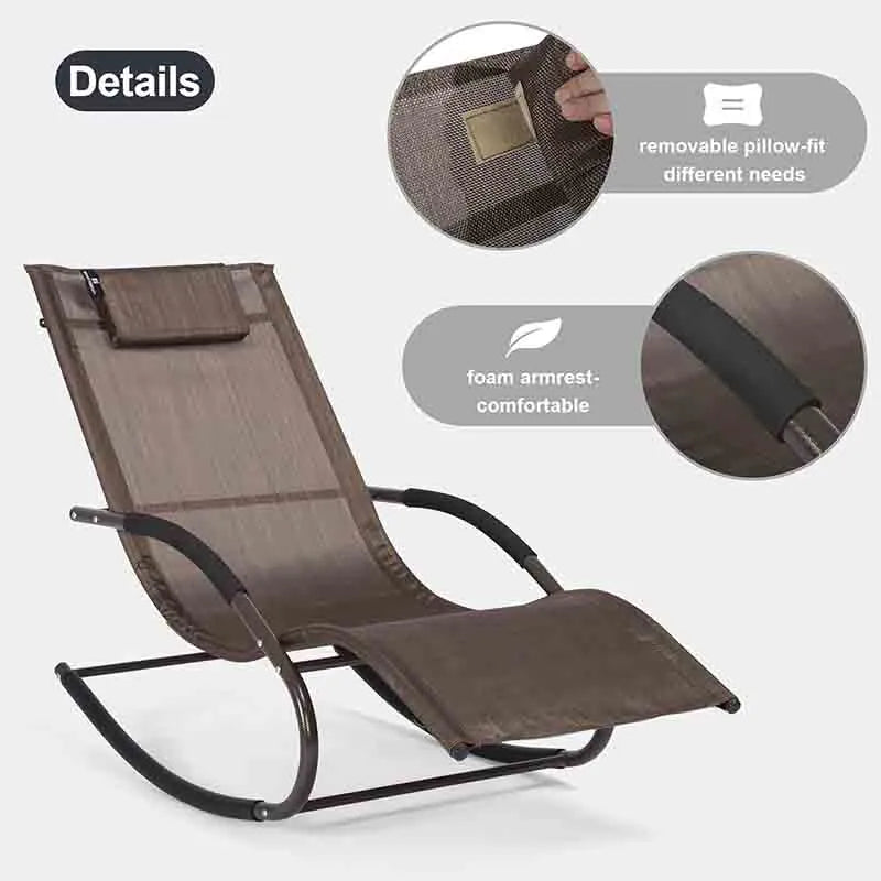 Yoobure Outdoor Chaise Lounge with Detachable Pillow for Patio