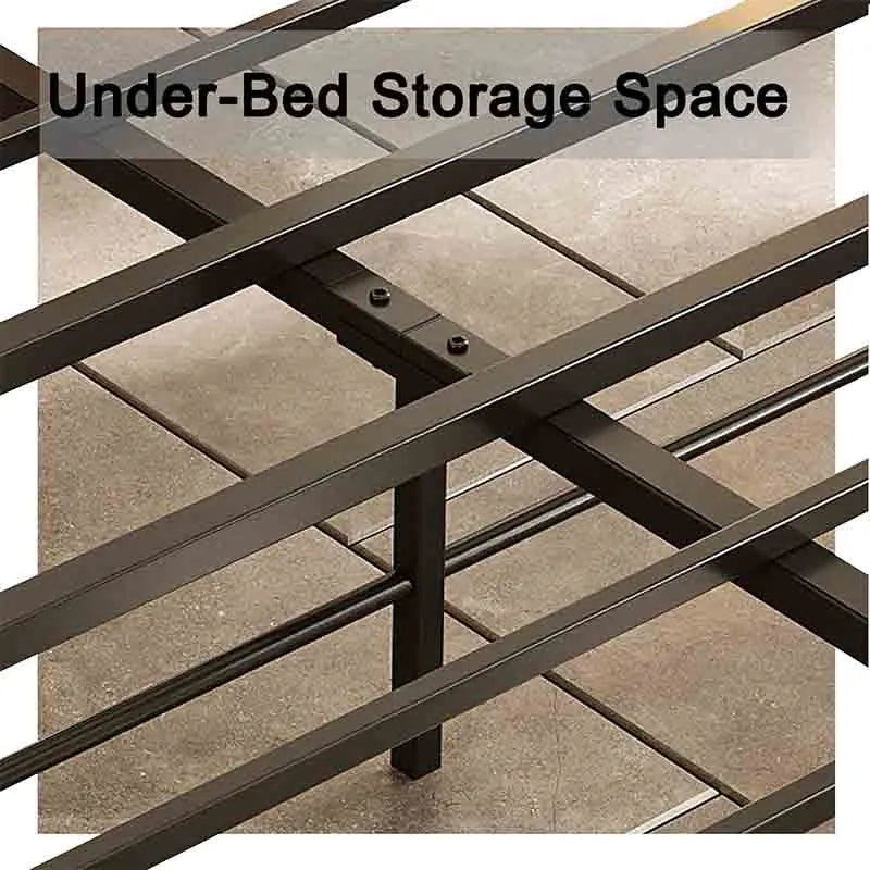 Yoobure Queen Bed Frame with 2-Tier Storage Headboard