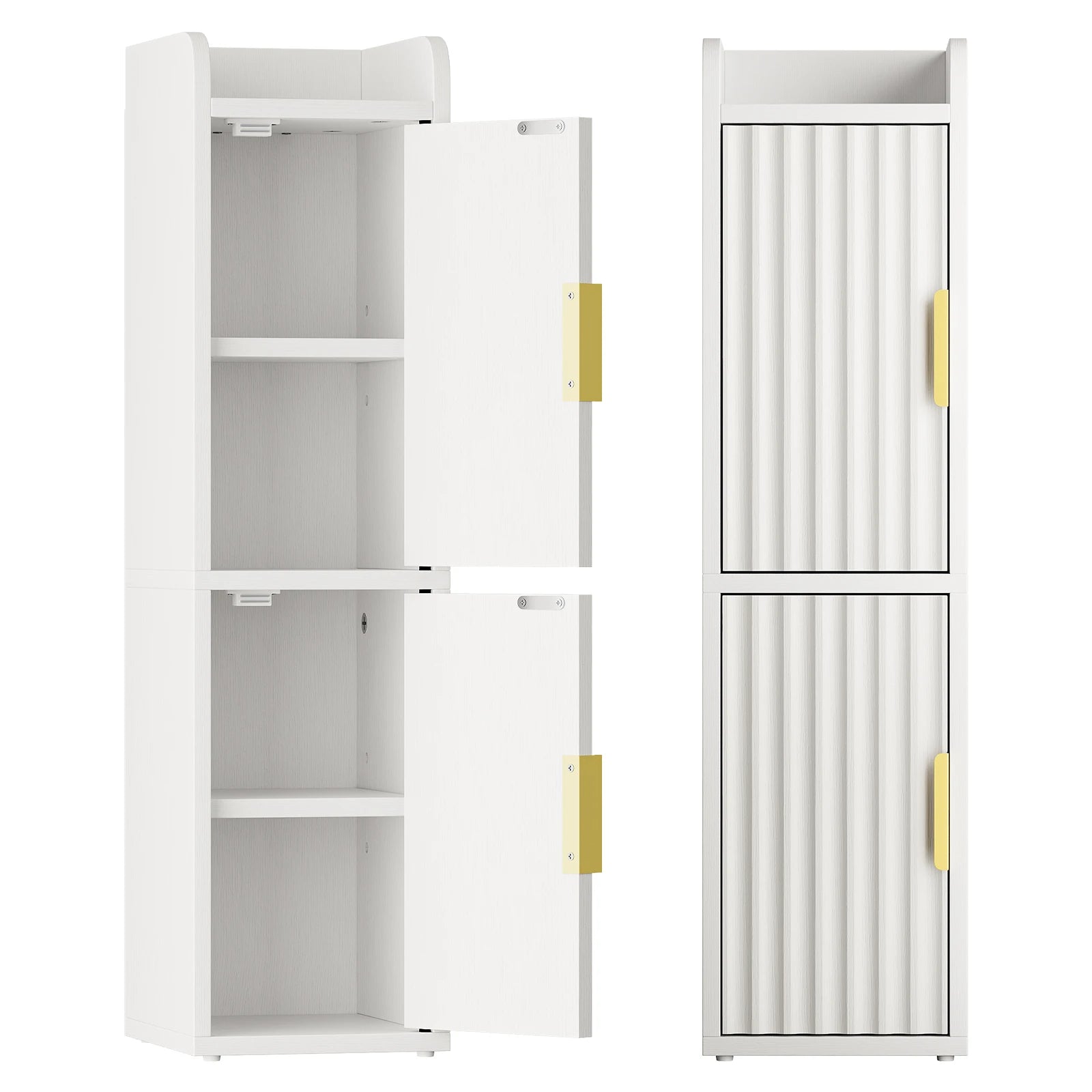 Maliowa Small Bathroom Storage Cabinet, Narrow Toilet Paper Storage Cabinet with 2 Doors & Adjustable Shelves, Slim Storage Cabinets for Small Space