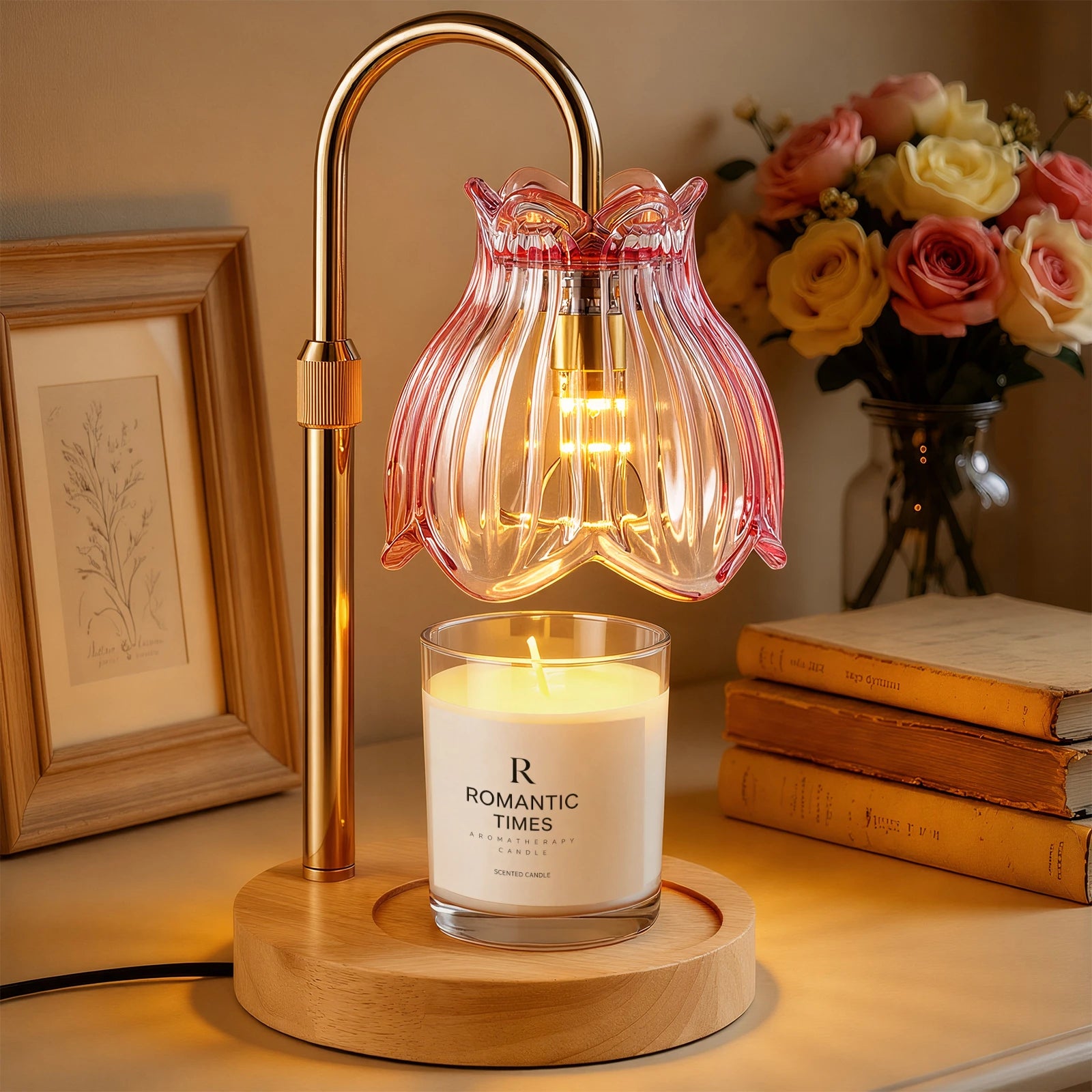 Maliowa Candle Warmer Lamp with Timer & Dimmer - Adjustable Height Electric Candle Warmer, Gift for Women, Birthdays & Housewarmings