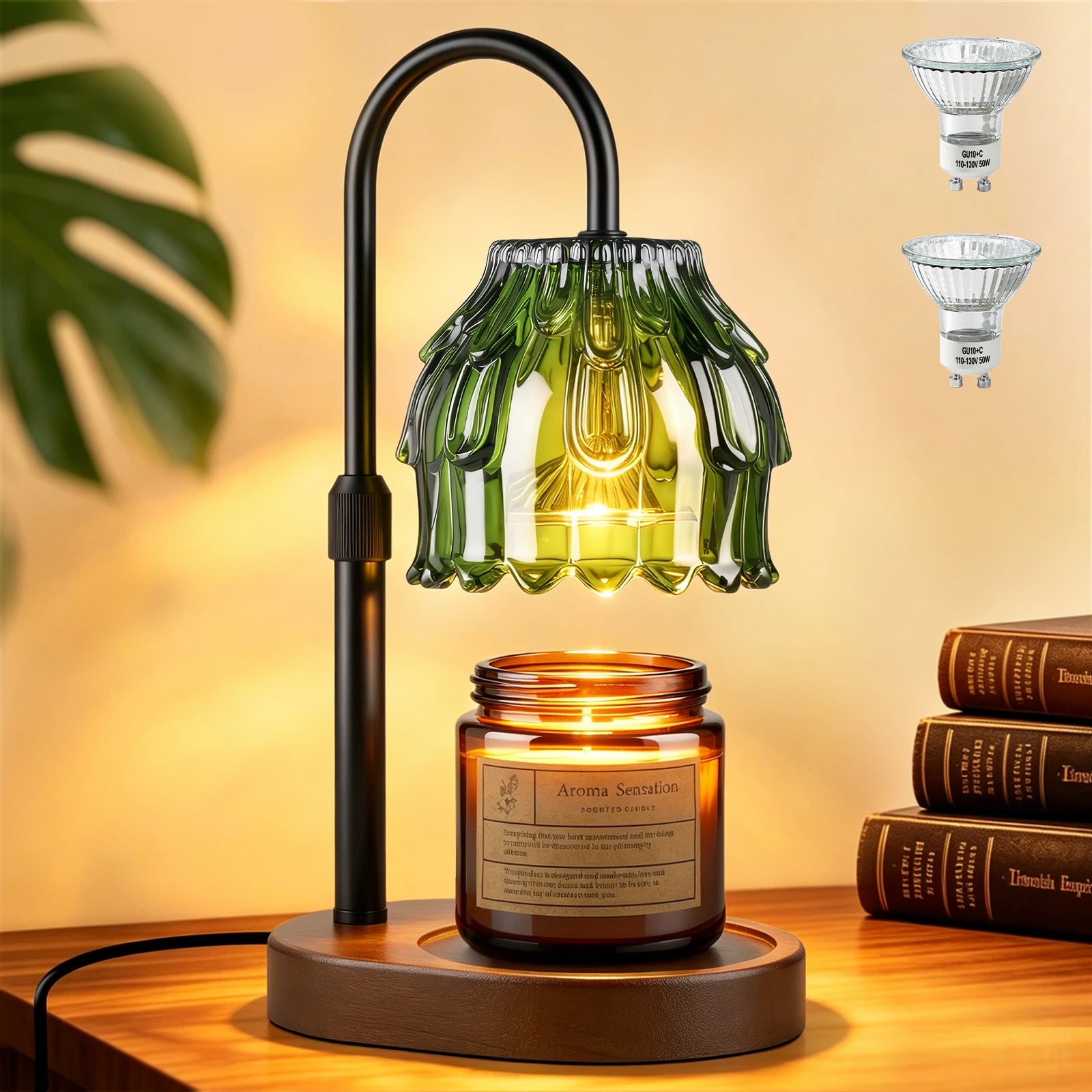 Maliowa Candle Warmer Lamp with Timer Dimmable, Adjustable Height Wax Warmer Lamp, Gifts Wax Melt Light for New Home Decor