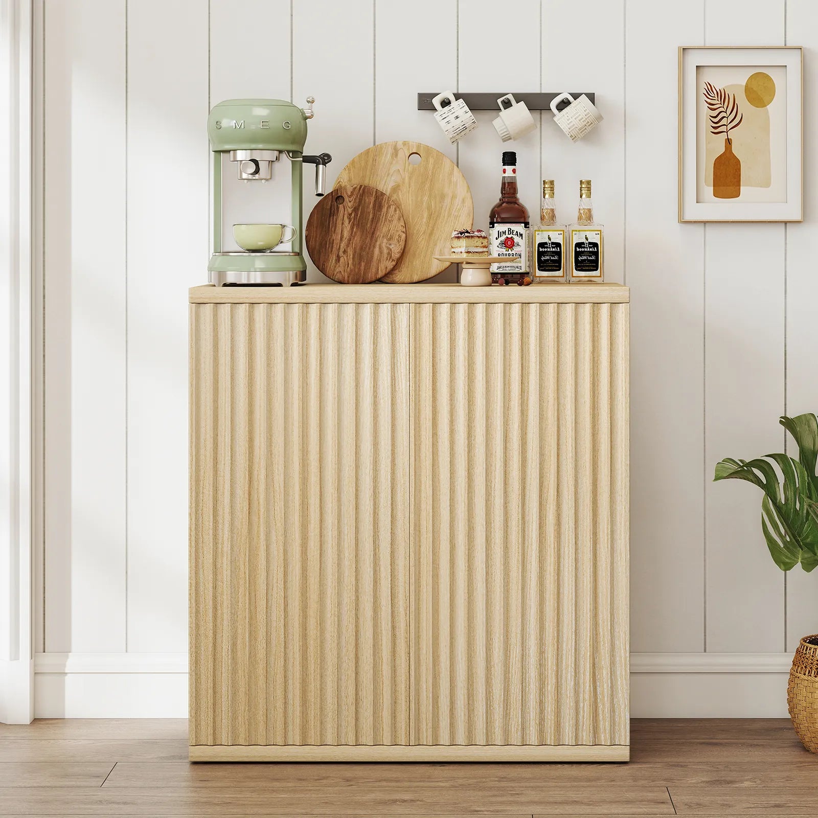 CURLA Sideboard Buffet Cabinet with Doors and Adjustable Shelves