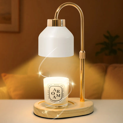 Electric Candle Warmer Lamp with Timer Dimmable, Adjustable Height Candle Lamp Warmer - Gifts for Christmas Home Decor，White