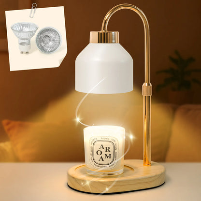 Electric Candle Warmer Lamp with Timer Dimmable, Adjustable Height Candle Lamp Warmer - Gifts for Christmas Home Decor，White