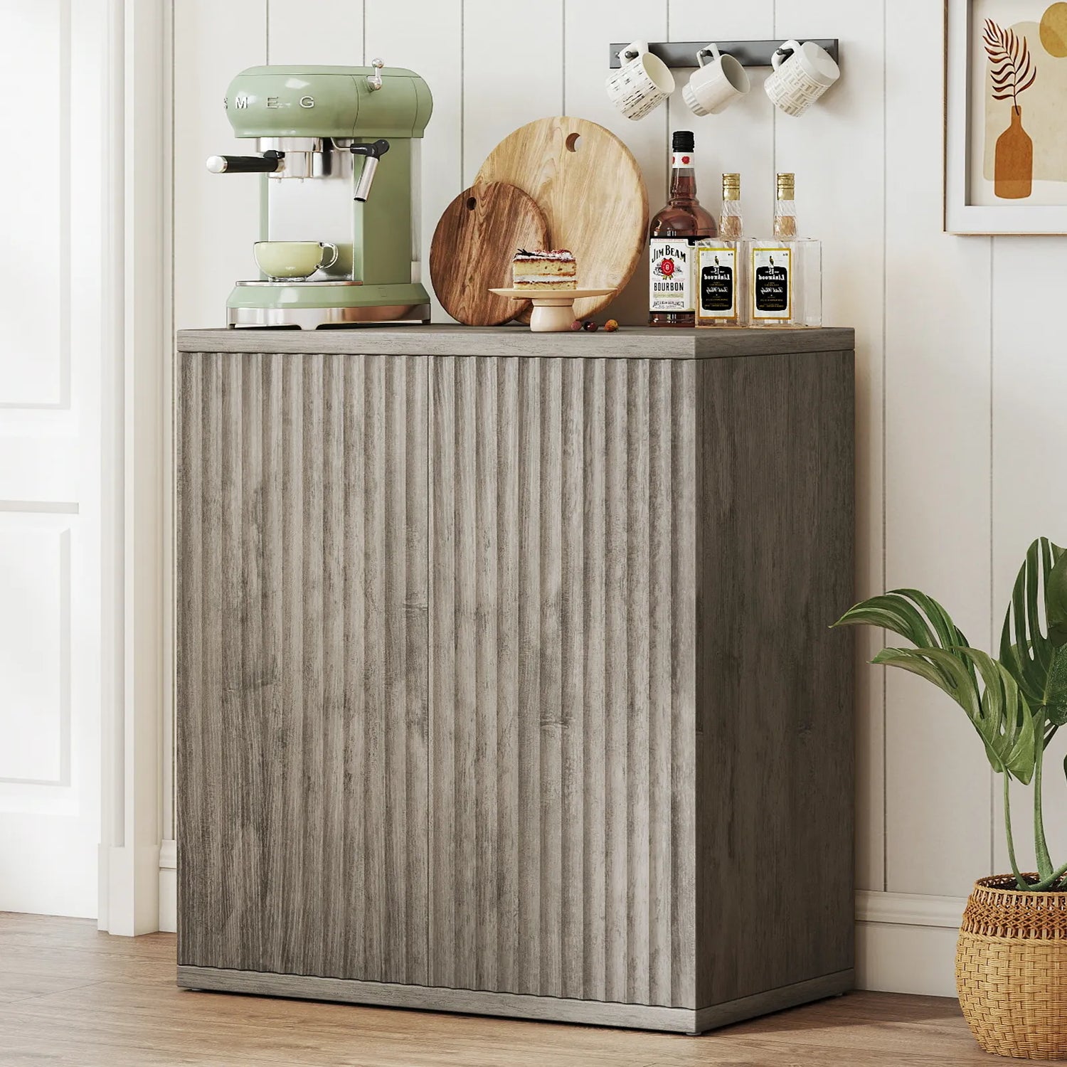 CURLA Sideboard Buffet Cabinet with Doors and Adjustable Shelves