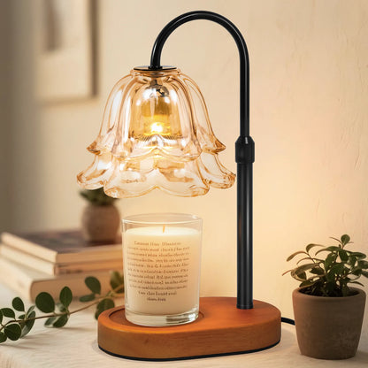 Yoobure Flower Candle Warmer Lamp with Timer and Dimmer, Electric Candle Warming Lamps, Adjustable Wax Melter Wamers Light for Jar Candles, Women Gift