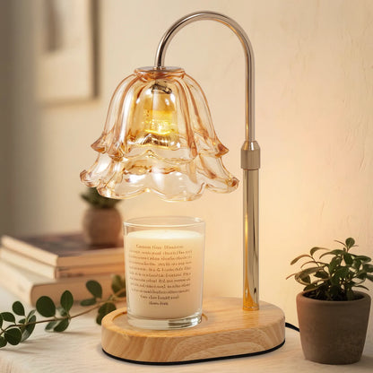 Yoobure Flower Candle Warmer Lamp with Timer and Dimmer, Electric Candle Warming Lamps, Adjustable Wax Melter Wamers Light for Jar Candles, Women Gift