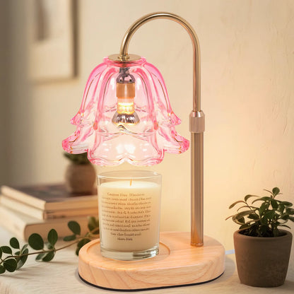 Yoobure Flower Candle Warmer Lamp with Timer and Dimmer, Electric Candle Warming Lamps, Adjustable Wax Melter Wamers Light for Jar Candles, Women Gift