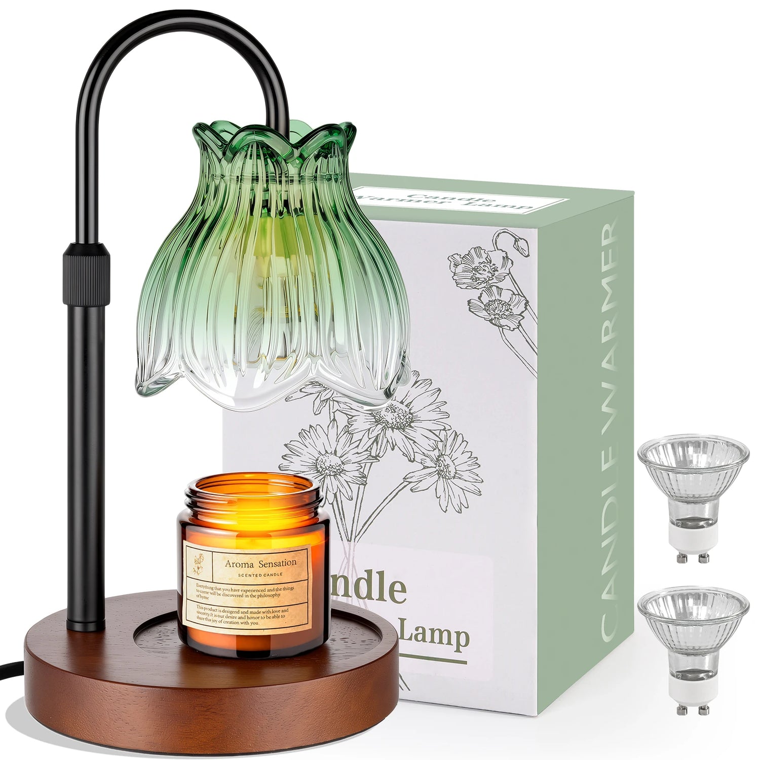 Maliowa Candle Warmer Lamp with Timer &amp; Dimmer - Adjustable Height Electric Candle Warmer, Gift for Women, Birthdays &amp; Housewarmings