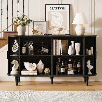 CURLA Sideboard Buffet Cabinet with Silding Doors, Accent 55" Storage Cabinet with Adjutable Shelf for Kitchen, Living Room