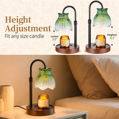 Maliowa Candle Warmer Lamp with Timer &amp; Dimmer - Adjustable Height Electric Candle Warmer, Gift for Women, Birthdays &amp; Housewarmings