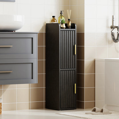 Maliowa Small Bathroom Storage Cabinet, Narrow Toilet Paper Storage Cabinet with 2 Doors &amp; Adjustable Shelves, Slim Storage Cabinets for Small Space