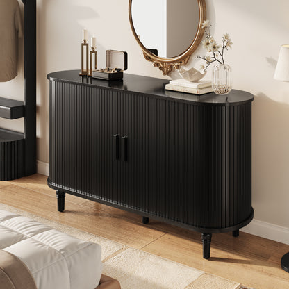 CURLA Sideboard Buffet Cabinet with Silding Doors, Accent 55" Storage Cabinet with Adjutable Shelf for Kitchen, Living Room
