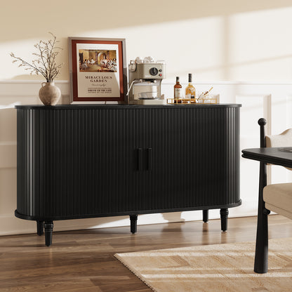 CURLA Sideboard Buffet Cabinet with Silding Doors, Accent 55" Storage Cabinet with Adjutable Shelf for Kitchen, Living Room