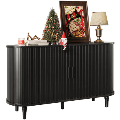 CURLA Sideboard Buffet Cabinet with Silding Doors, Accent 55" Storage Cabinet with Adjutable Shelf for Kitchen, Living Room