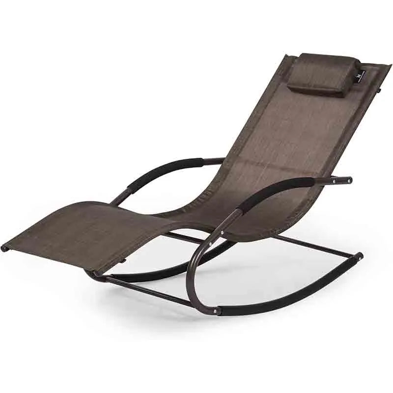 Outdoor Chaise Lounge with Detachable Pillow for Patio