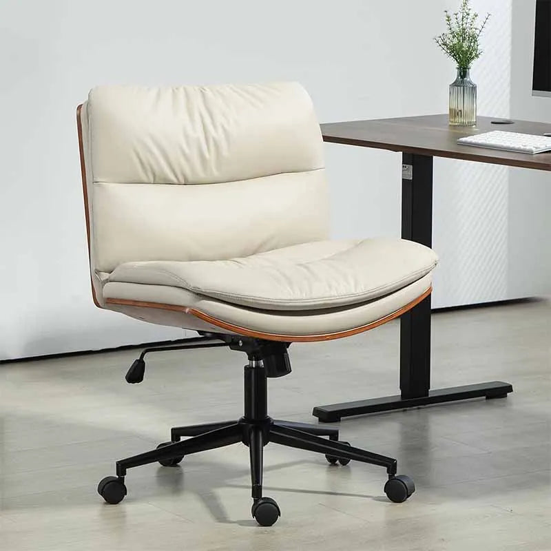 Adjustable Wide Swivel Task Chair, Beige