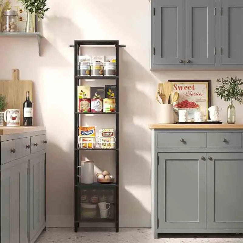 Yoobure 6 Tier Bookcase and Bookshelf, Narrow Book Shelf