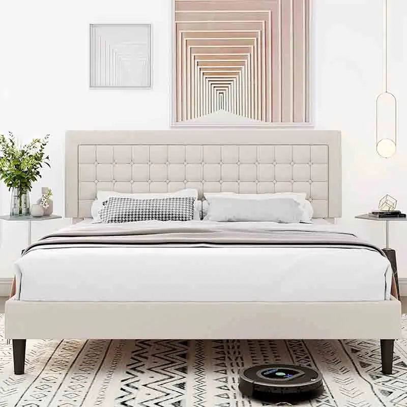 Full Modern Upholstered Platform Bed