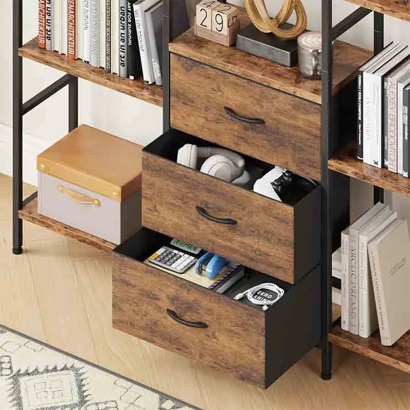 Yoobure Triple Bookshelf with Drawers Wide 4-Tier Book Shelf – Yoobure Home