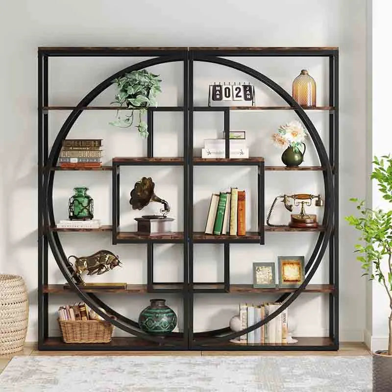 Yoobure Bookshelf Industrial 5 Tier Bookcase Tall Bookshelf