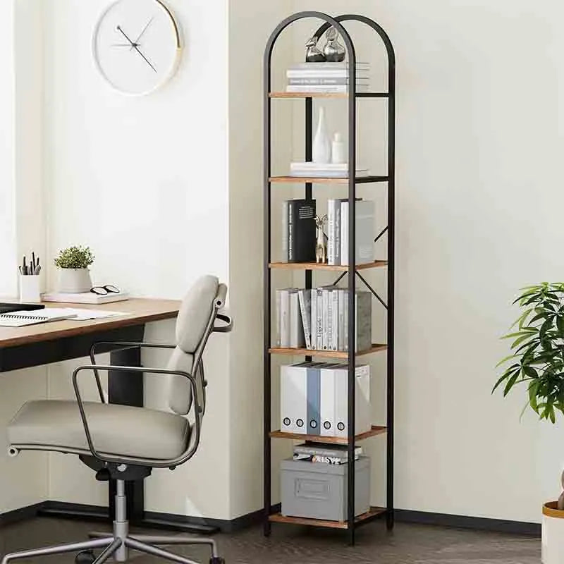 Yoobure 6-Tier Narrow Bookshelf Arched Display Rack
