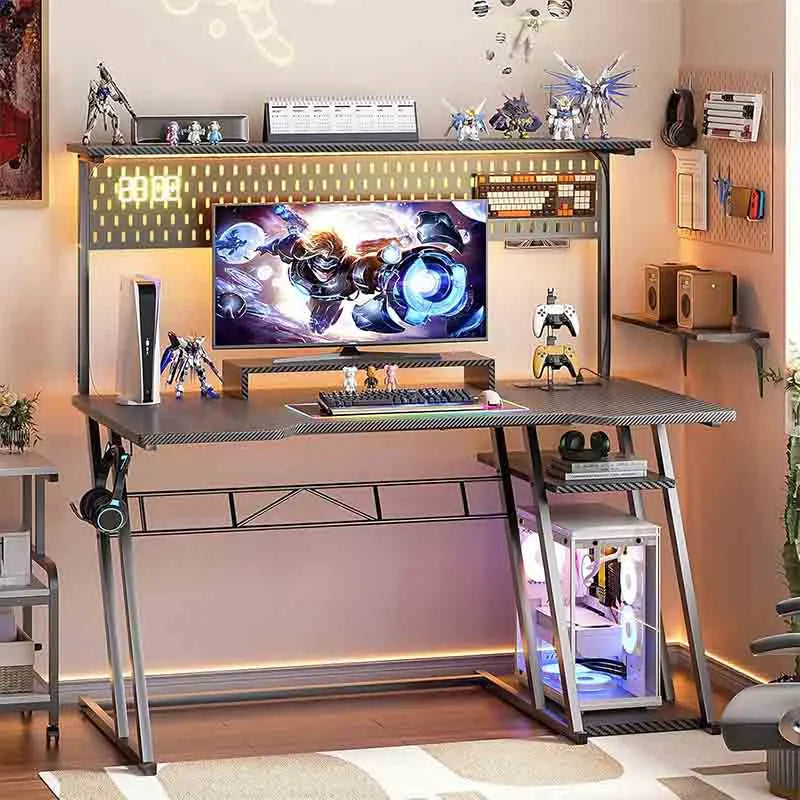 Yoobure Gaming Computer Desk with Shelves and Outlets